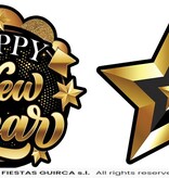 Elegante Happy New Year Slinger Zwart/Goud (3m)