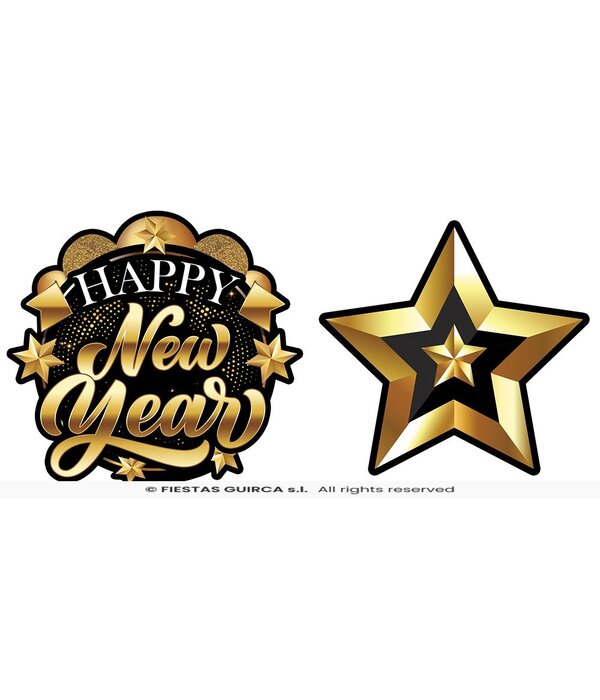Elegante Happy New Year Slinger Zwart/Goud (3m)
