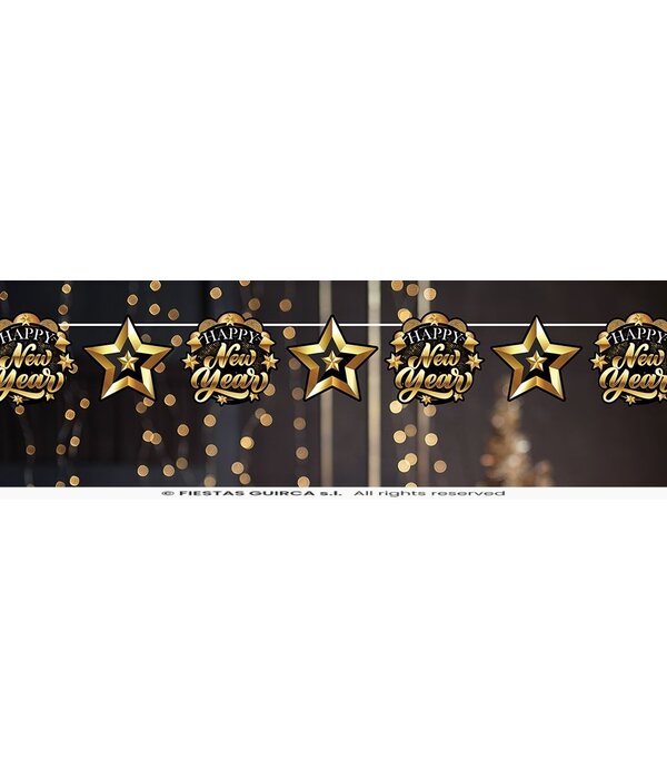 Elegante Happy New Year Slinger Zwart/Goud (3m)