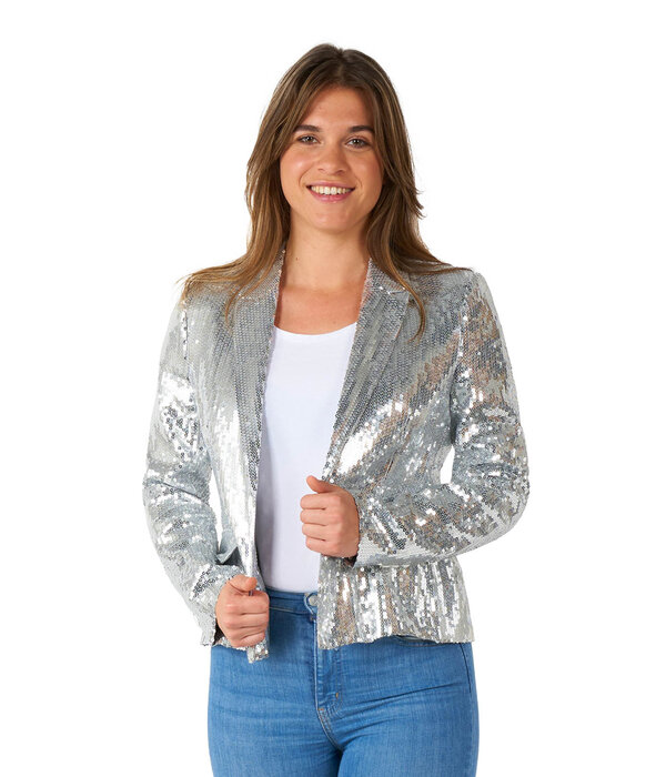 Blazer Pailletten Zilver Dames Suitmeister