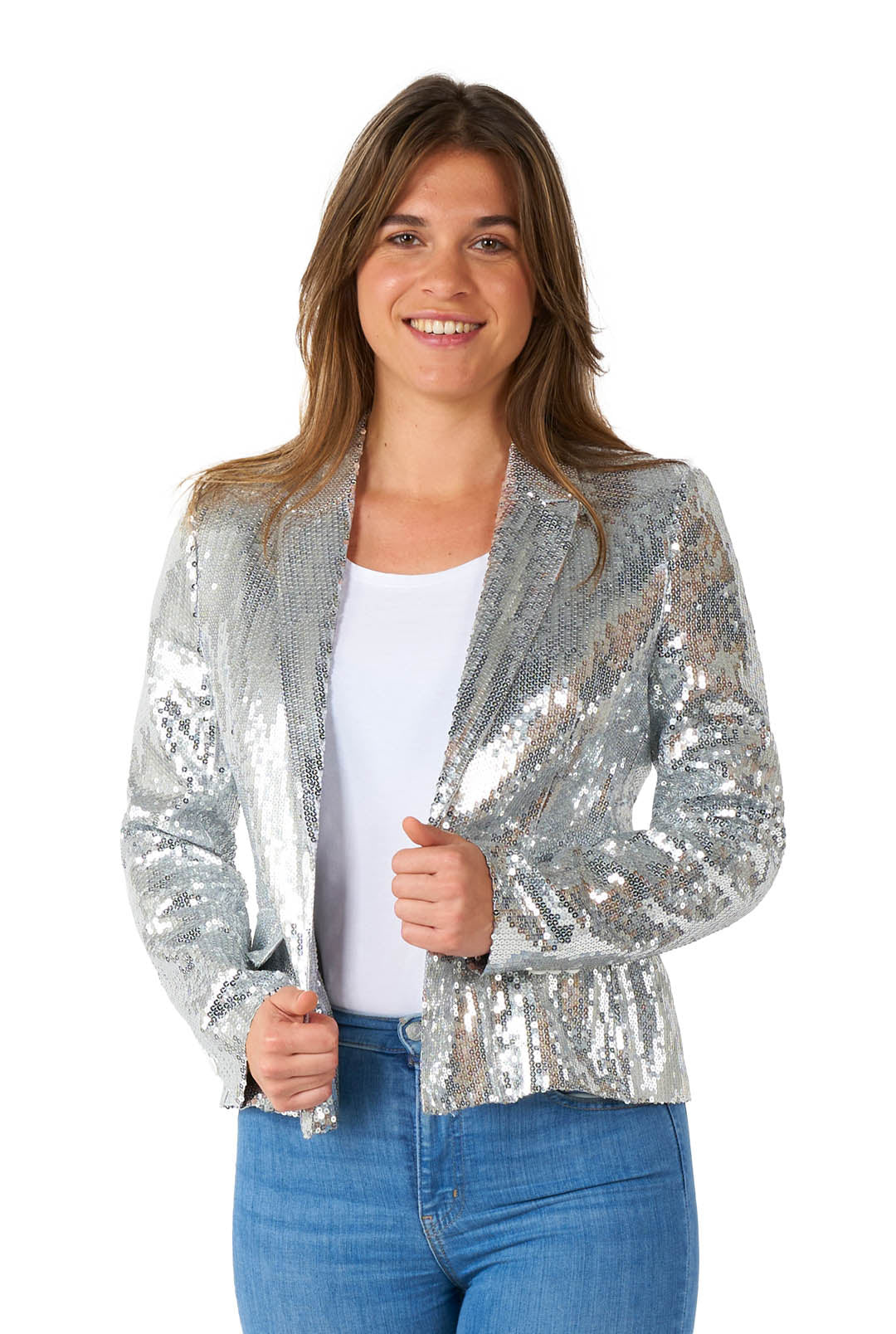 Blazer Pailletten Zilver Dames Suitmeister afbeelding