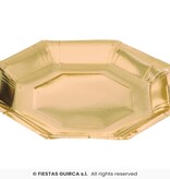 Achthoekige Bordjes Metallic Goud (6st)