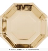 Achthoekige Bordjes Metallic Goud (6st)