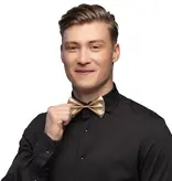 Vlinderstrik glitter goud