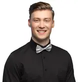 Vlinderstrik glitter zilver