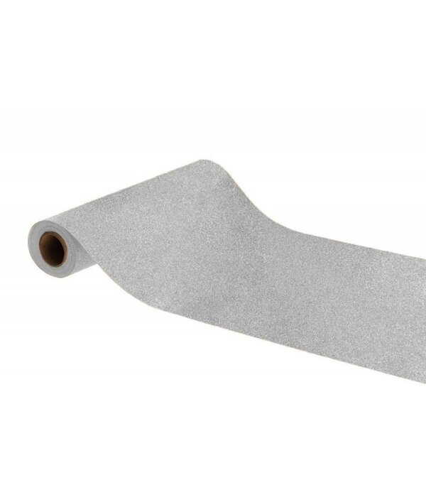 Tafelloper Op Rol Zilver Glitter Premium (30x500cm)