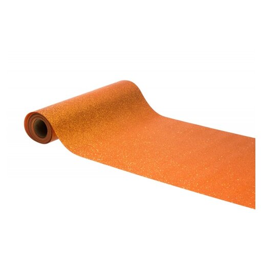 Tafelloper Op Rol Glitter Oranje (30x500cm)