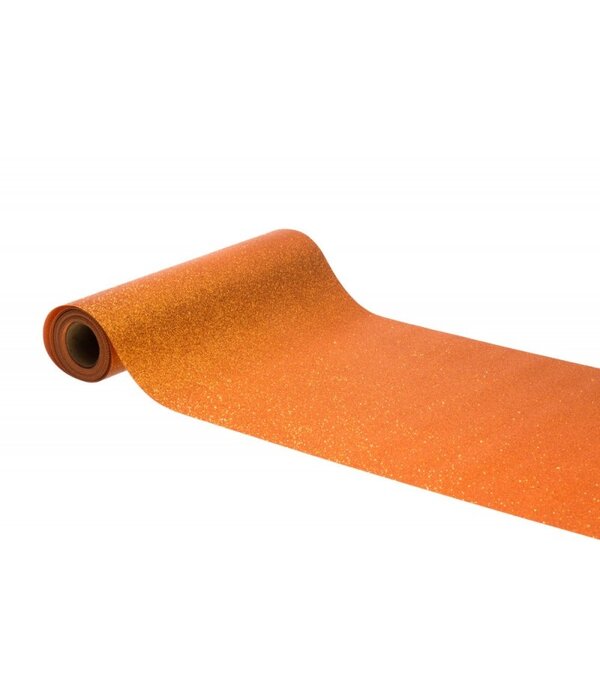 Tafelloper Op Rol Glitter Oranje (30x500cm)
