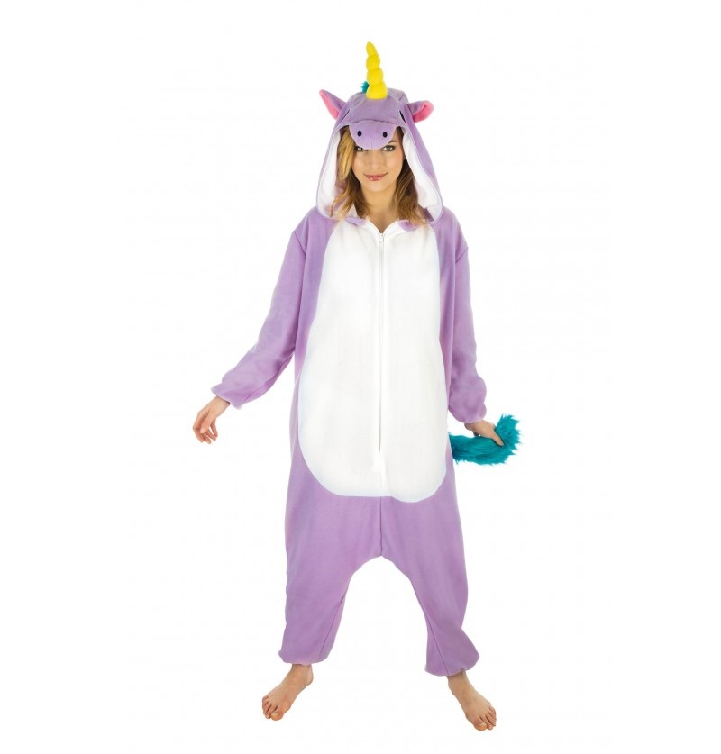 Paarse Unicorn Onesie 164cm afbeelding