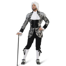 Zilver Zwarte Barok Kostuum Premium