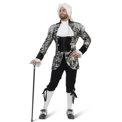 Zilver Zwarte Barok Kostuum Premium