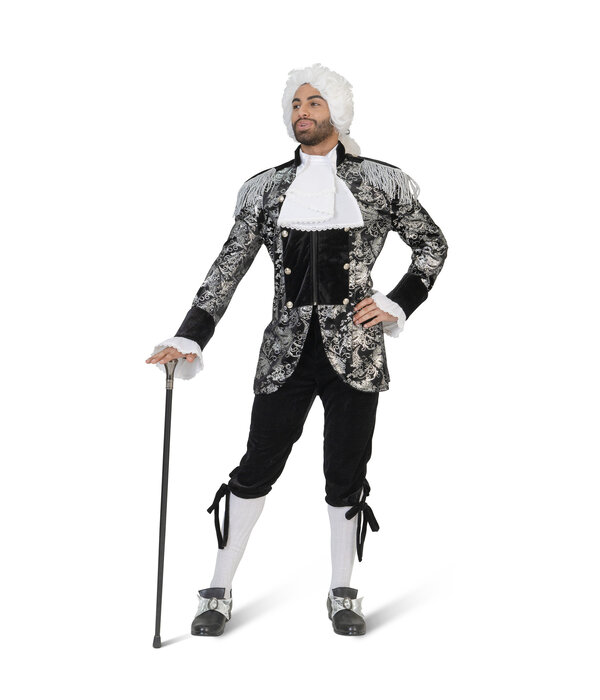 Zilver Zwarte Barok Kostuum Premium