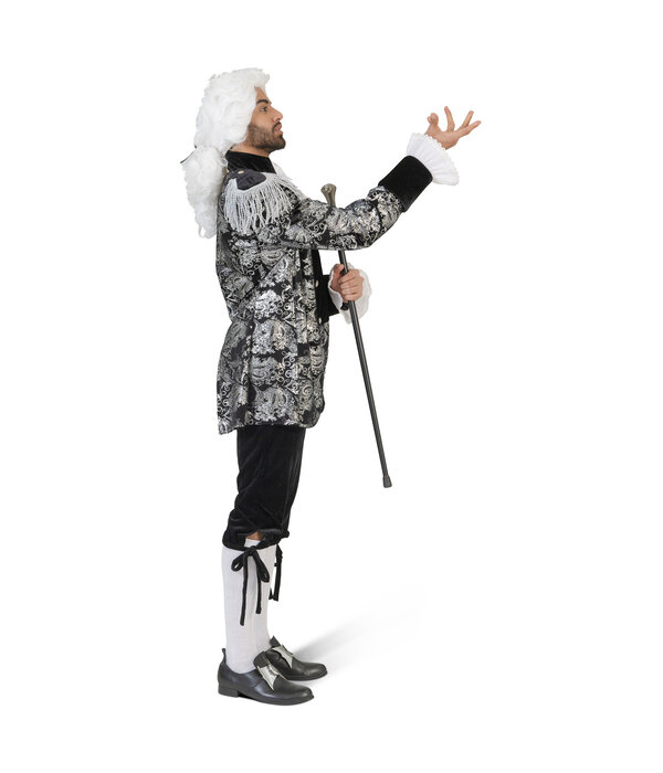 Zilver Zwarte Barok Kostuum Premium