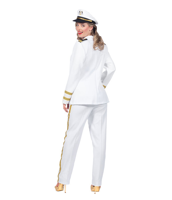 Luxe Navy Officier Kostuum Wit Dames