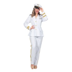 Luxe Navy Officier Kostuum Wit Dames