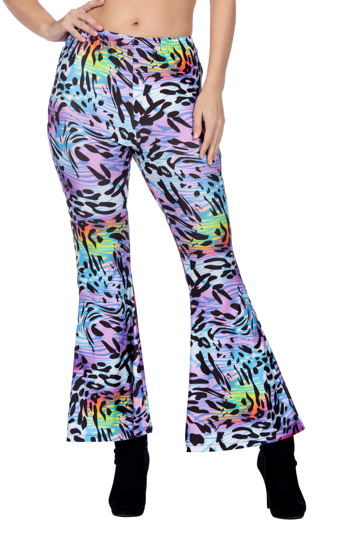 Hippiebroek Panter Paars Dames afbeelding