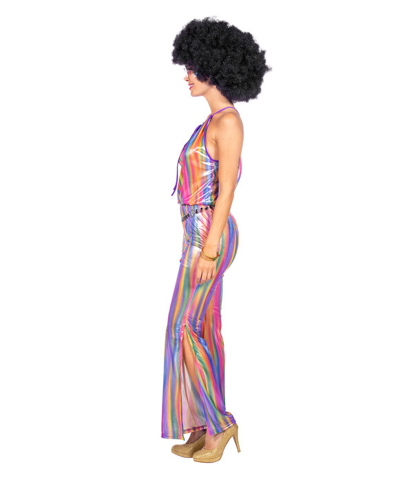 Disco Catsuit Regenboog Shine Dames