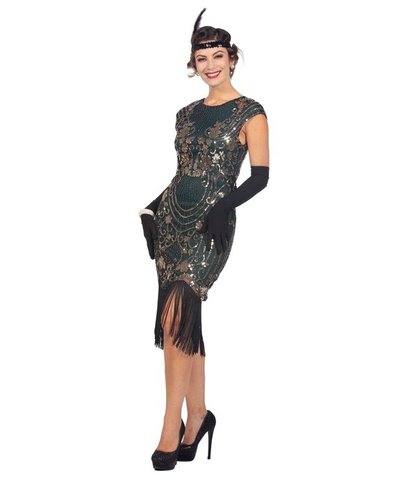 Charleston 20's Jurk Groen Premium