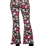 Hippiebroek Zwart met Kleurrijke Bloemen Dames