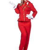 Stewardess kostuum Dames Rood Premium 4-delig