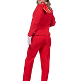 Stewardess kostuum Dames Rood Premium 4-delig