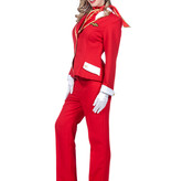 Stewardess kostuum Dames Rood Premium 4-delig