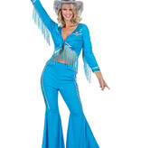 Western Verkleedset Franjes Dames Azuurblauw