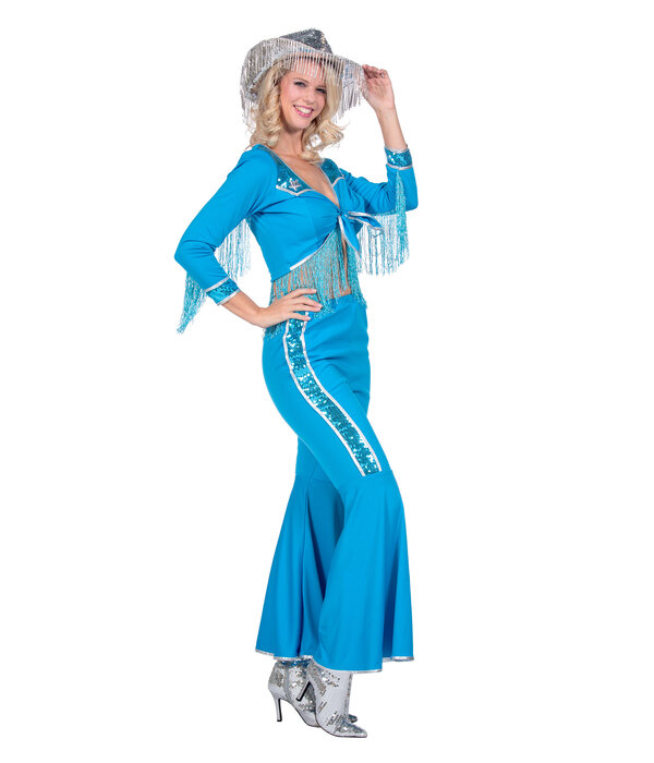 Western Verkleedset Franjes Dames Azuurblauw