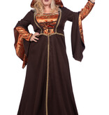 Kasteeldame Jurk Bruin/Oranje Premium