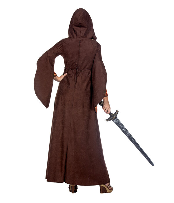 Kasteeldame Jurk Bruin/Oranje Premium