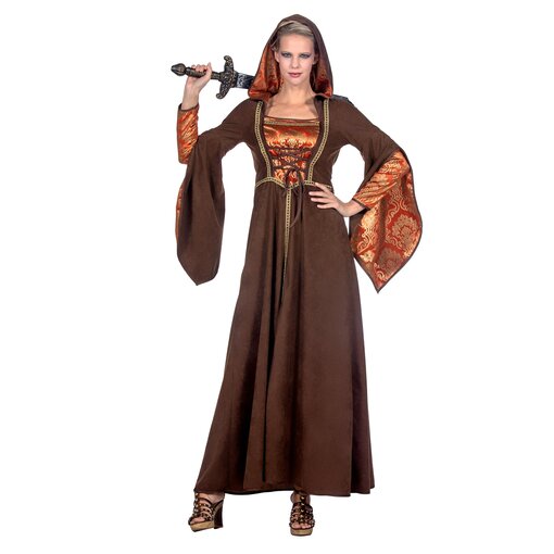 Kasteeldame Jurk Bruin/Oranje Premium