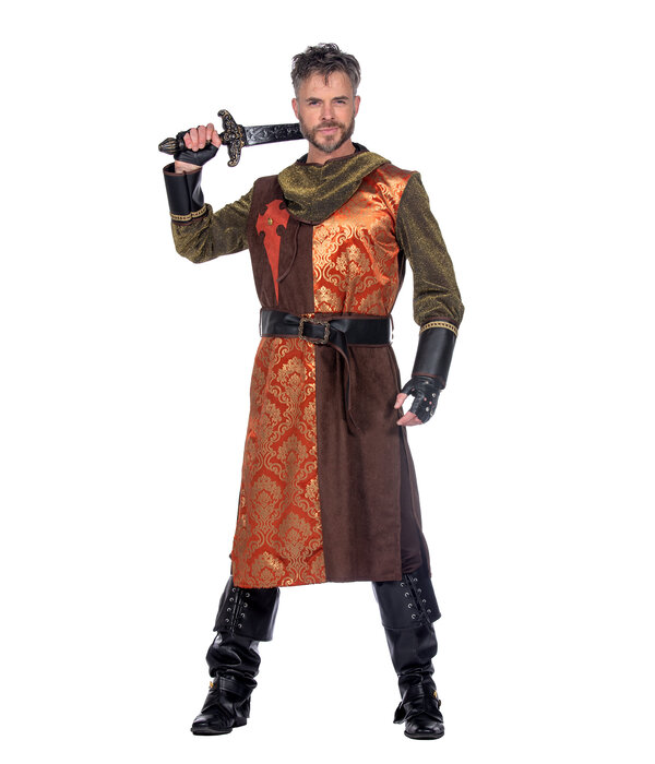 Kasteelheer Kostuum Heren Bruin/Oranje Premium