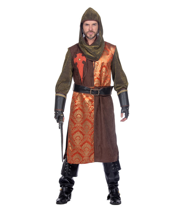 Kasteelheer Kostuum Heren Bruin/Oranje Premium