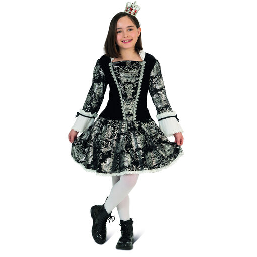 Zilver Zwarte Barok Jurk Meisjes
