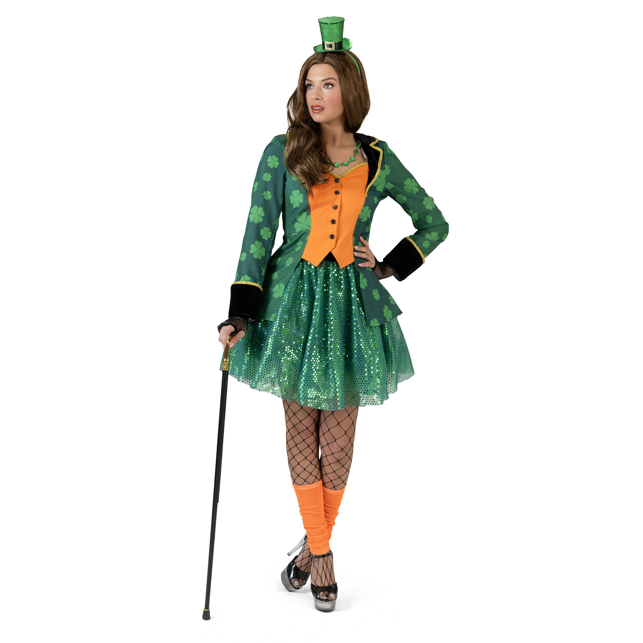 St. Patricks Day Slipjas Dames Groen/Oranje afbeelding