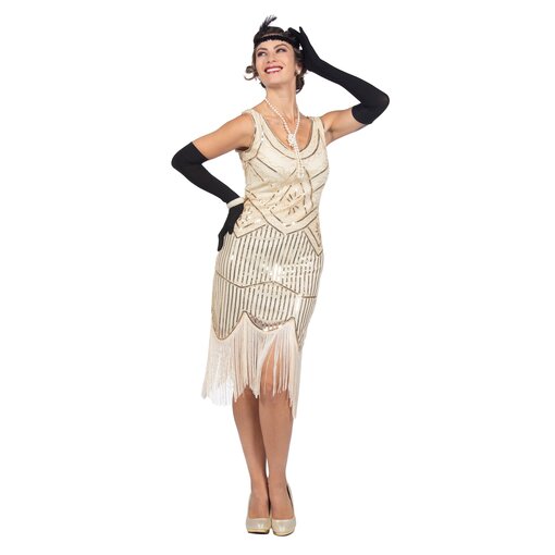 Charleston 20's Jurk Gebroken Wit Premium