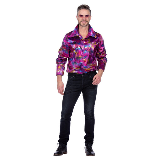 Party Blouse Folie Pailletten Paars