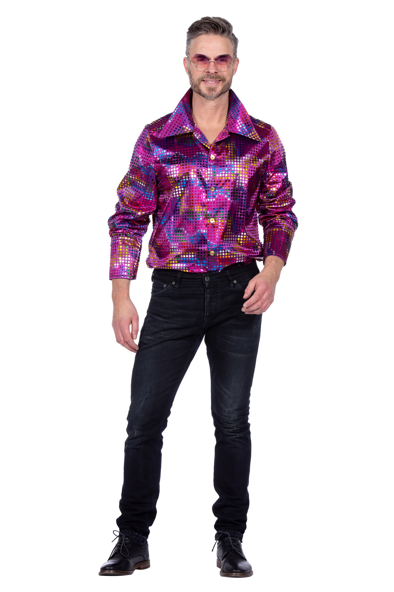 Party Blouse Folie Pailletten Paars afbeelding