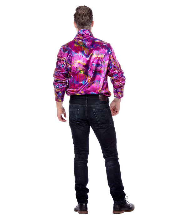 Party Blouse Folie Pailletten Paars