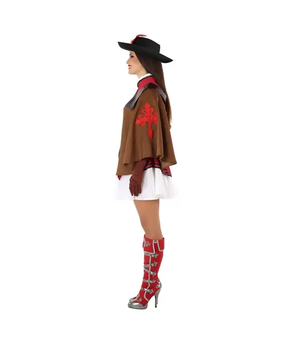 Musketier Kostuum Vrouw Rood Elena