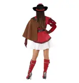 Musketier Kostuum Vrouw Rood Elena