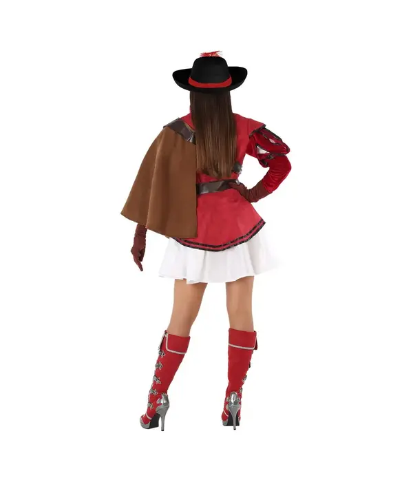 Musketier Kostuum Vrouw Rood Elena
