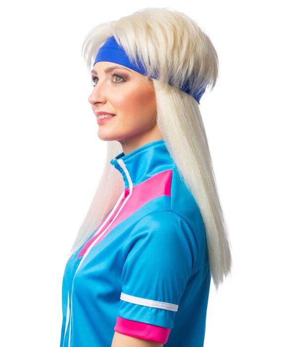 80's Aerobics Pruik Blond met Hoofdband