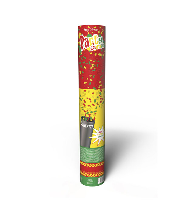 Confetti Kanon Carnaval Rood/Geel/Groen (60cm)