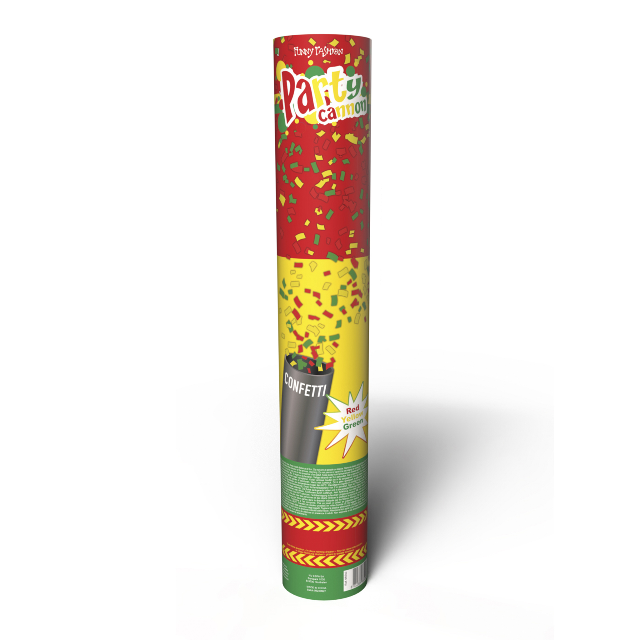 Confetti Kanon Carnaval Rood/Geel/Groen (60cm) afbeelding