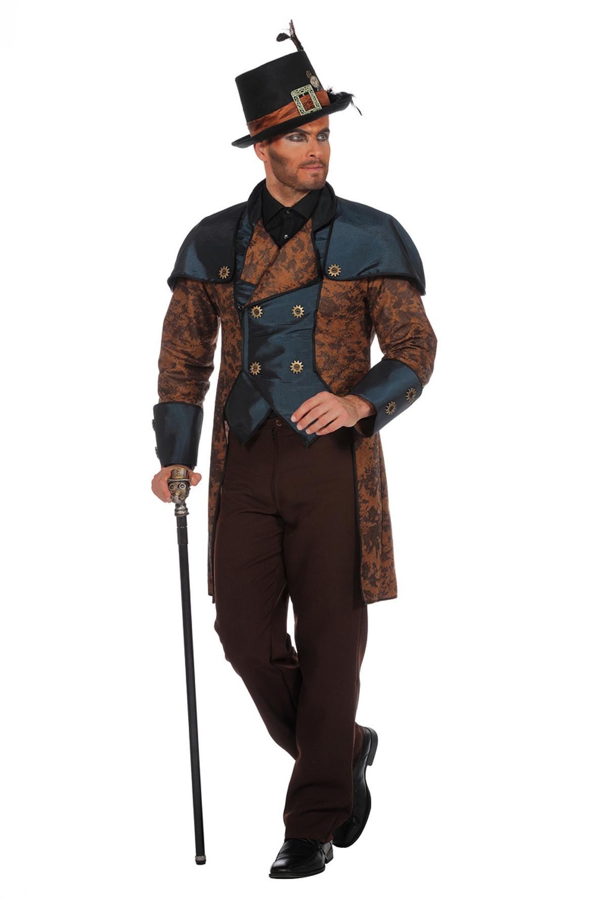 Steampunk Herenkostuum Blue Premium afbeelding