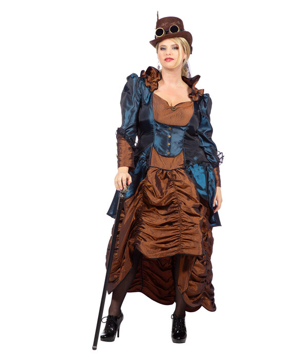 Steampunk Damesjurk Blue Premium