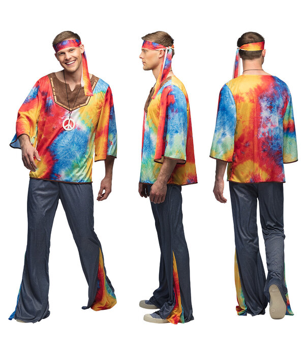 Retro Flower Power Kostuum Man Marley
