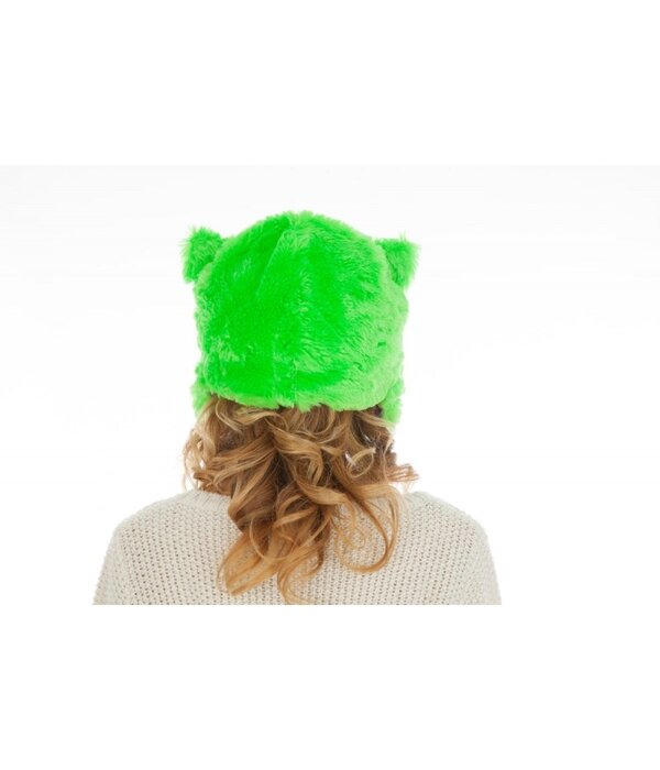 Muts Fluffy Kat Fluor Groen