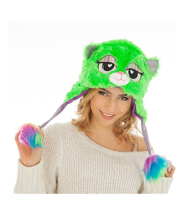 Muts Fluffy Kat Fluor Groen